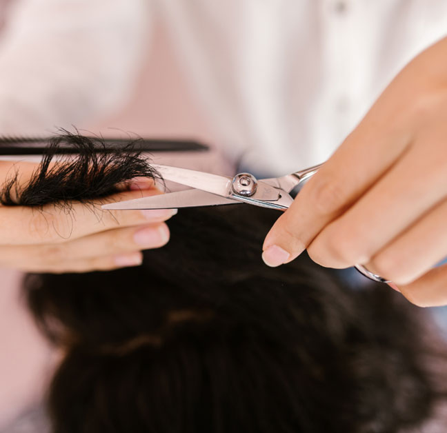 Professional men's haircut at Daly Grove Barbershop